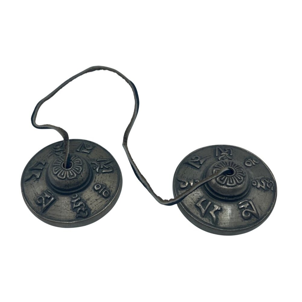 VTG Tingsha Bells Cymbals Rawhide Cord Meditation 2.5" Bronze